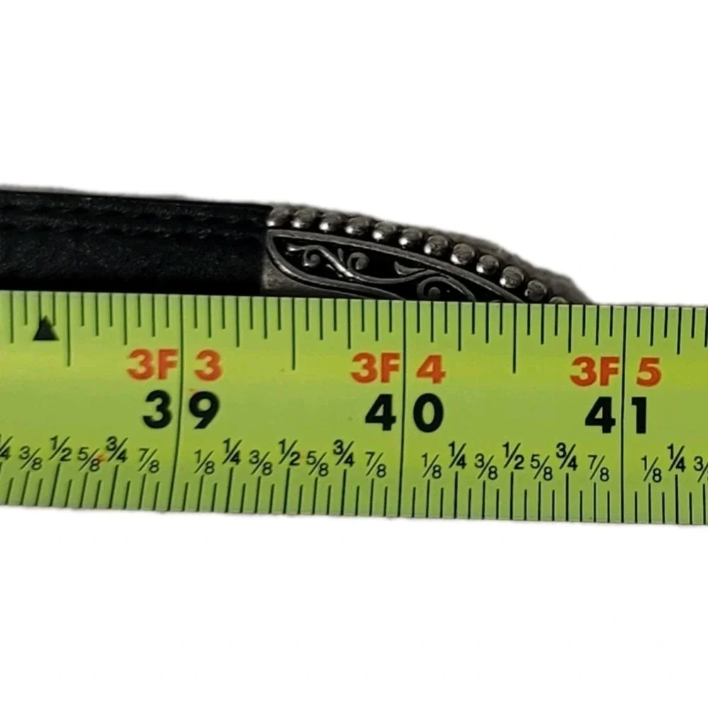 Vince‎ Camuto Women's Western Buckle Lifestyle Belt Black Leather Size M
